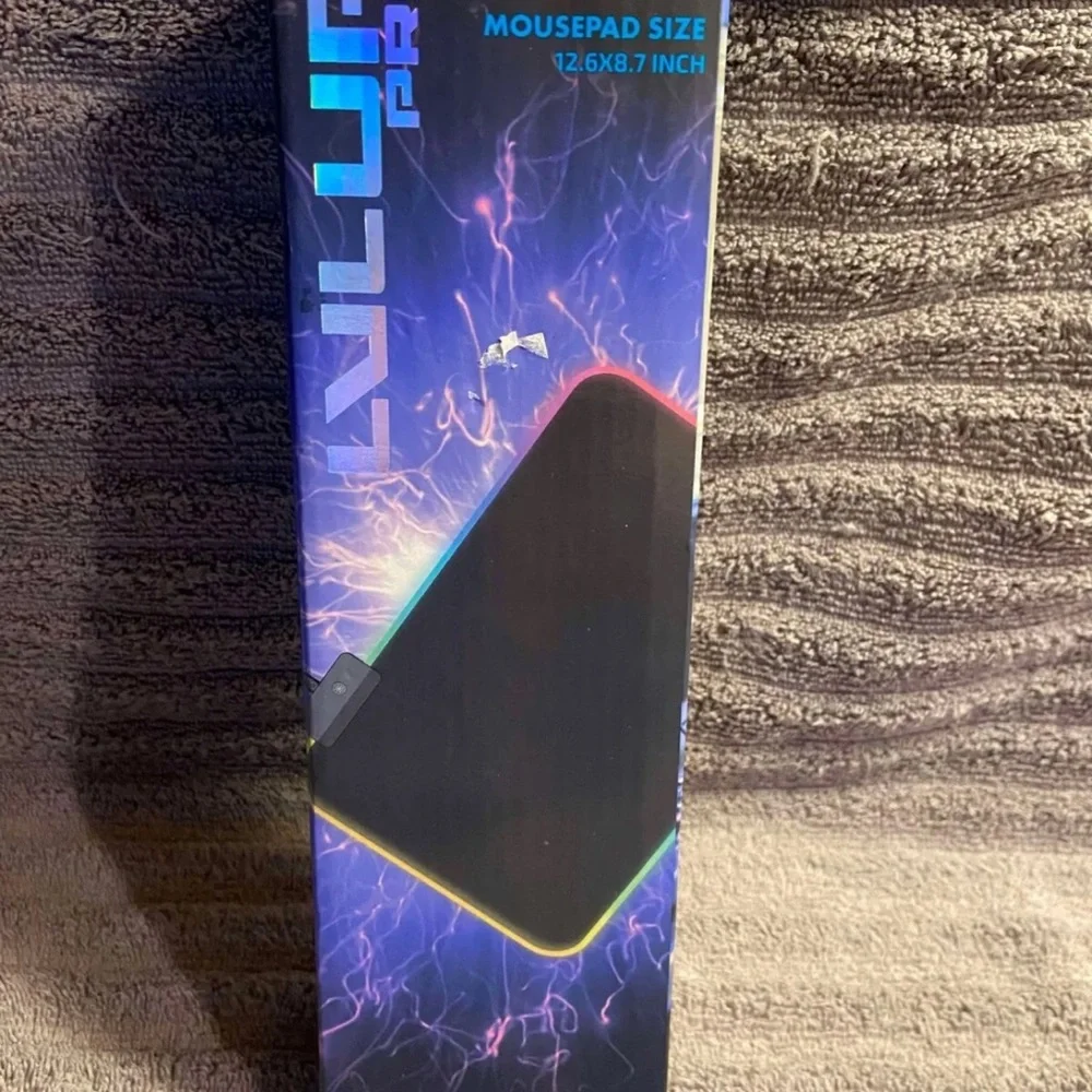 RGB Gaming Mousepad - Black with Multi-Color Edge Lighting